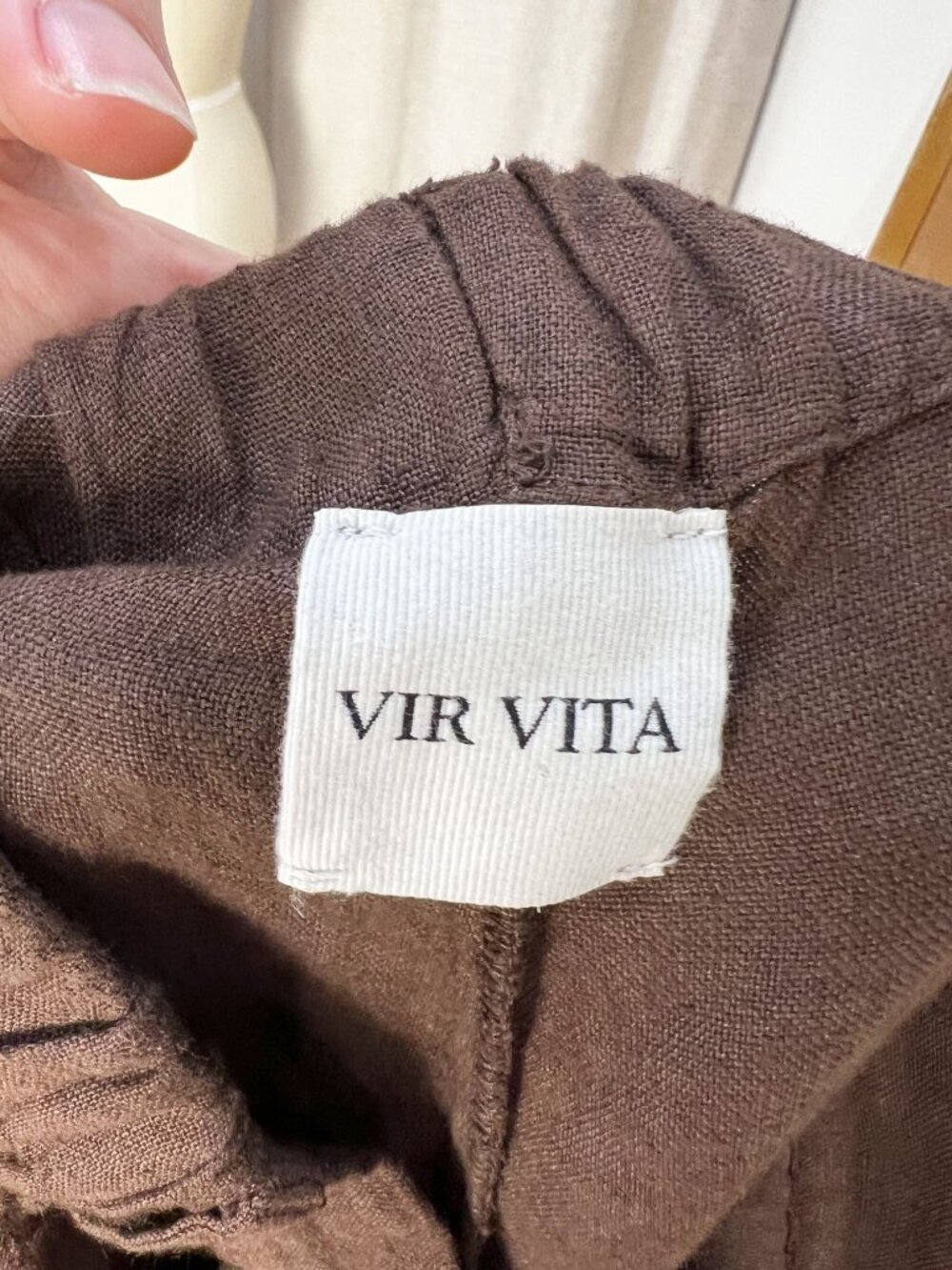 VIR VITA Marina Pleated Linen Trouser Sz S Chestnut - Picture 10 of 12